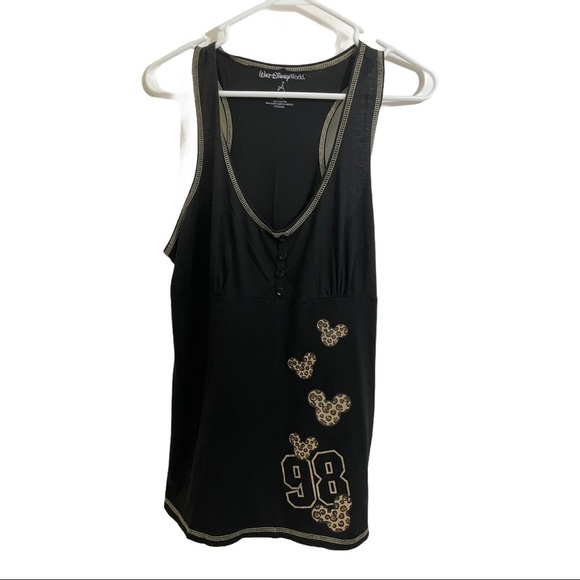 COPY - Disney T shirt animal print racerback Mickey Size X-large - Picture 1 of 5